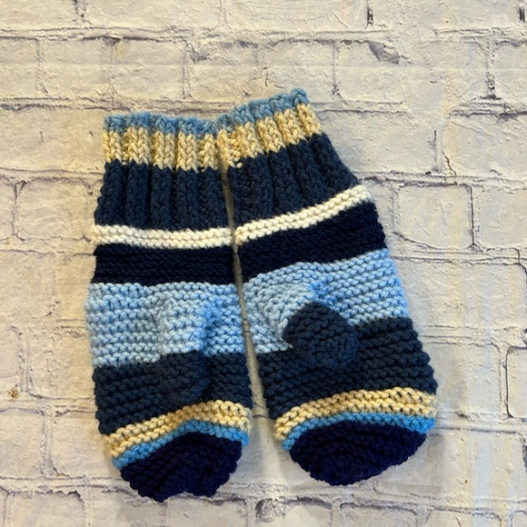 KIDS BLUE MULTI COLORED MITTENS XLARGE - Picture 2 of 4